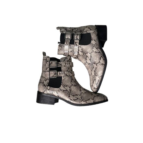Kenneth Cole Snakeskin Design Ankle Boots - Salt Biker Jewel size 7 1/2 M - Picture 5 of 7